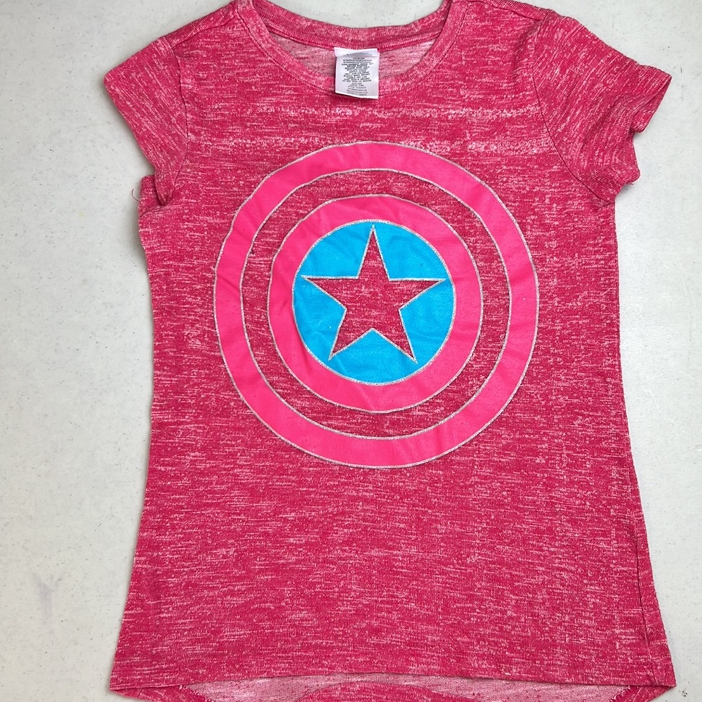 🔥MARVEL girls pink top size 8